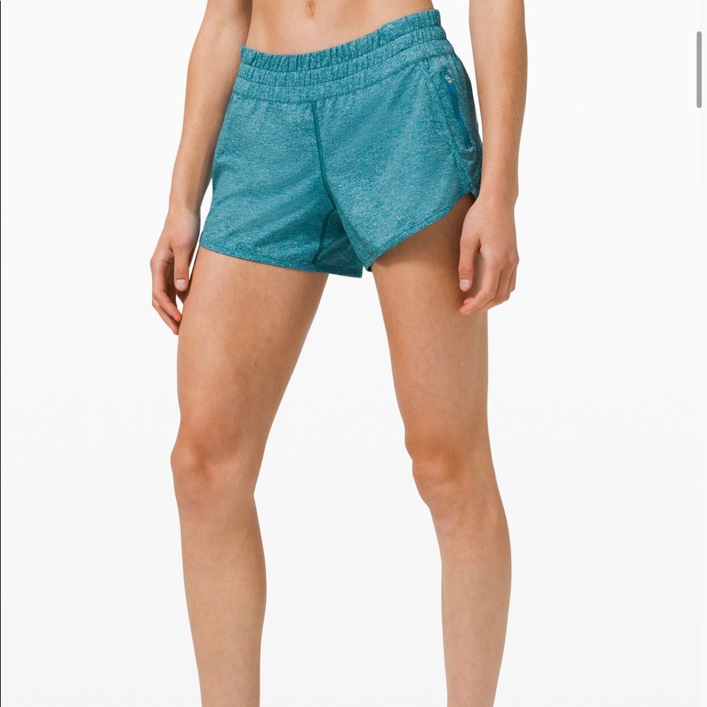 Lululemon Tracker Short V 4” Heather Lux Multi Hawaiian Blue